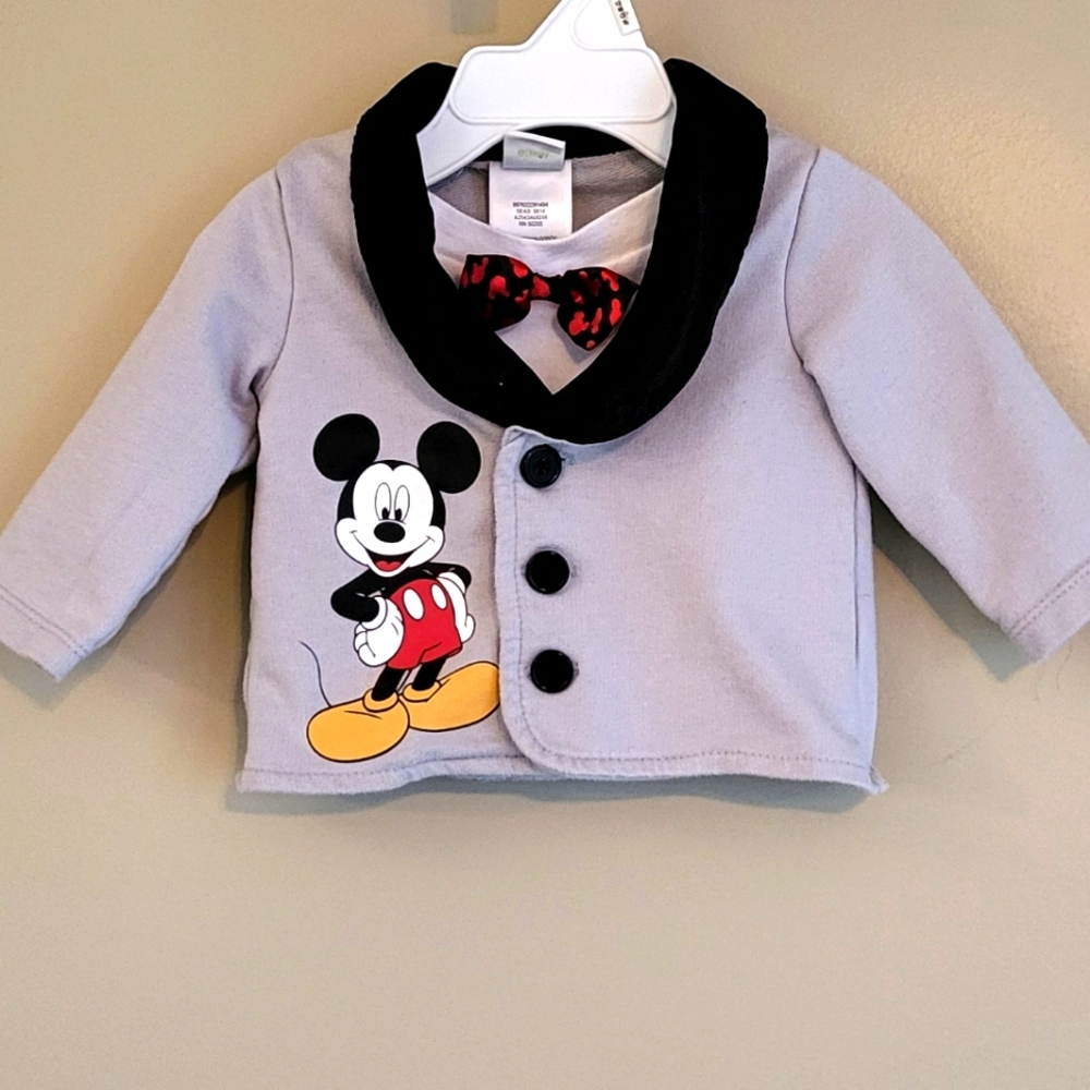 Disney baby Mickey Mouse blazer with attached shirt and bow tie
